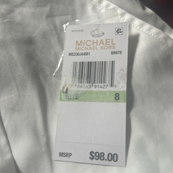 NWT Michael Michael Kors Shorts White 100% Cotton Poplin Summer High Rise - Picture 9 of 12